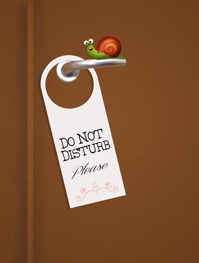 do not disturb sign on door
